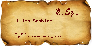 Mikics Szabina névjegykártya